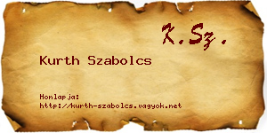 Kurth Szabolcs névjegykártya